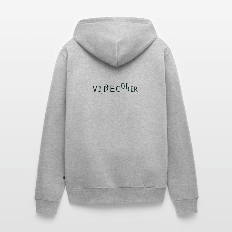 vibecoder_mono glitch Unisex Premium Organic Zip Hoodie