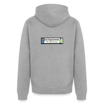 Waterford Crystal County Heritage Banner - Unisex Premium Bio Zip Hoodie - Grau meliert - Hinten - Nico (187cm)
