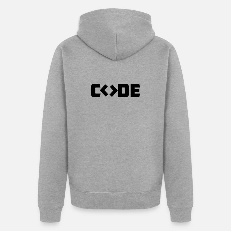 Programmierer-Code - Unisex Premium Bio Zip Hoodie - Grau meliert