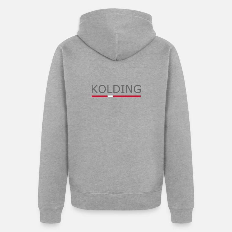 Kolding - Drapeau du Danemark - Danemark - Scandinavie - Veste à capuche bio Premium Unisexe - gris chiné