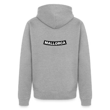 Mallorca Chapter Element (JGA MC-Rocker-Design) - Unisex Premium Bio Zip Hoodie - Grau meliert - Hinten - Nico (187cm)