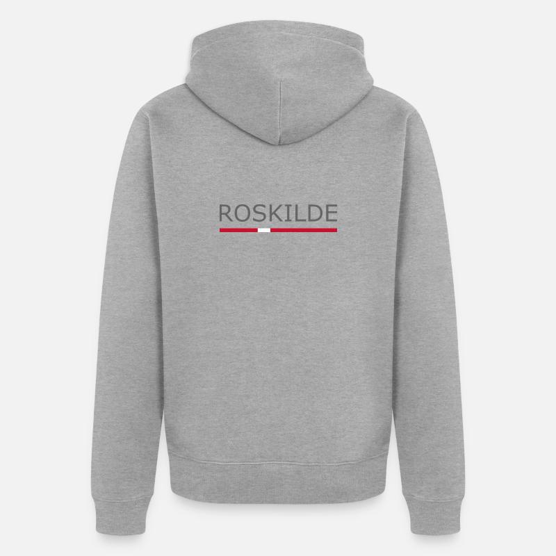 Roskilde - Drapeau du Danemark - Dänemark - Veste à capuche bio Premium Unisexe - gris chiné