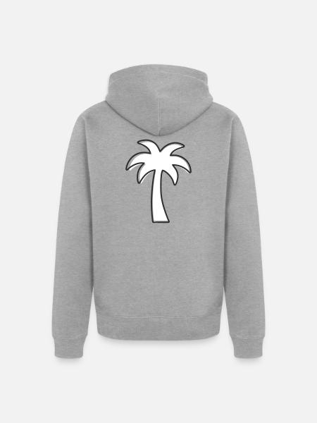 Palme - endloser Sommer - Unisex Premium Bio Zip Hoodie - Grau meliert