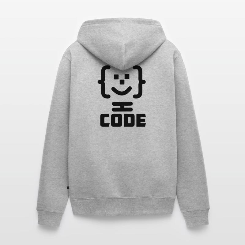 Main programmer code logo with text CODE Unisex Premium Organic Zip Hoodie