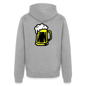 Beer Mug Beer Icon - Unisex Premium Organic Zip Hoodie - heather grey - Back - Nico (187cm)
