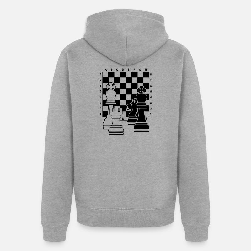 Échecs2 - Veste à capuche bio Premium Unisexe - gris chiné