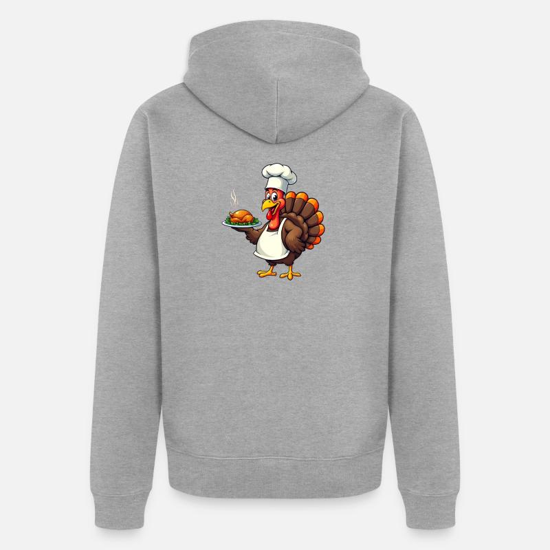 Cuisinier de dinde de Thanksgiving Thanksgiving - Veste à capuche bio Premium Unisexe - gris chiné