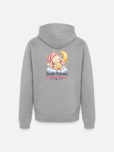 Große Träume Kleine Hasin - Unisex Premium Bio Zip Hoodie - Grau meliert