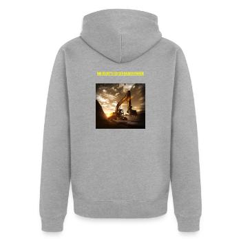 Mir reicht's! - Unisex Premium Bio Zip Hoodie - Grau meliert - Hinten - Nico (187cm)