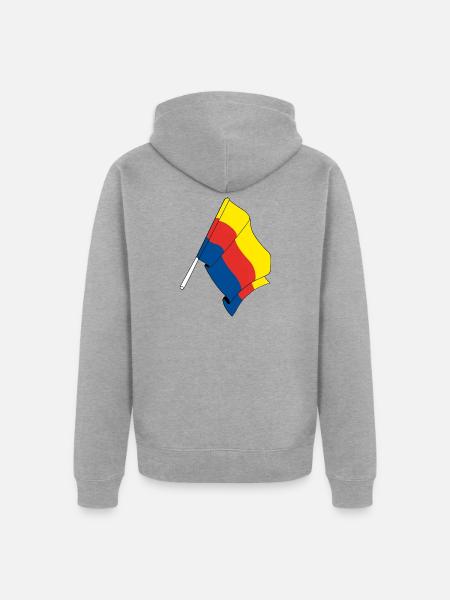 Flagge der Provinz Nordholland - Unisex Premium Bio Zip Hoodie - Grau meliert