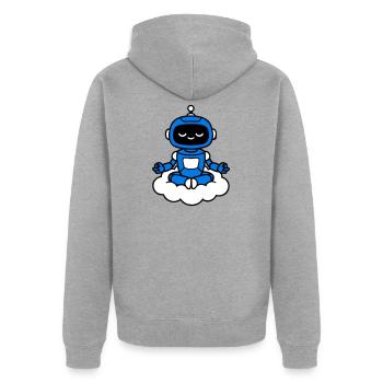 AI Human Fan Club Hovering Robot - Unisex Premium Organic Zip Hoodie - heather grey - Back - Nico (187cm)