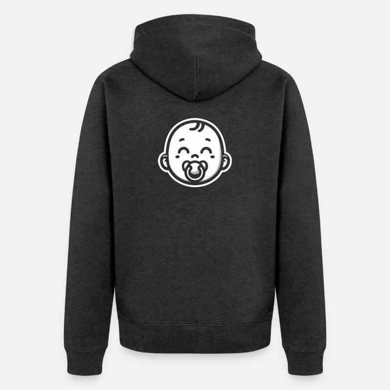 Bébé avec sucette - Veste à capuche bio Premium Unisexe - anthracite chiné