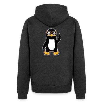 Penguin Geek Lunettes Index Lus Arrogant - Veste à capuche bio Premium Unisexe - anthracite chiné - Dos - Nico (187cm)