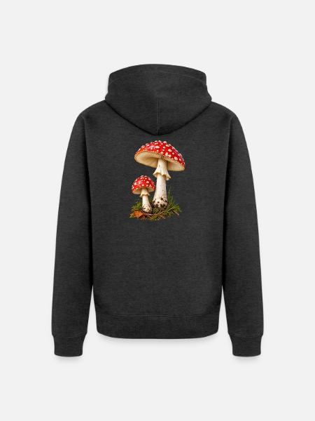 Fliegenpilz - Unisex Premium Bio Zip Hoodie - Anthrazit meliert