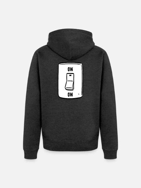 Interrupteur ON Cool Humour Drôle Motivation - Veste à capuche bio Premium Unisexe - anthracite chiné