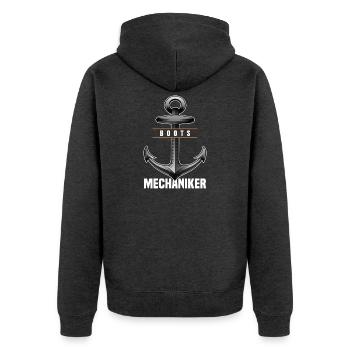 Bootsmechaniker - Unisex Premium Bio Zip Hoodie - Anthrazit meliert - Hinten - Nico (187cm)