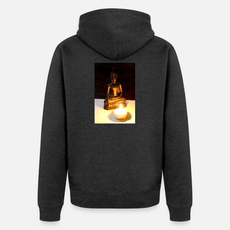 Plakat Buddy - Ekologiczna rozpinana bluza z kapturem Premium unisex - antracytowy melanż