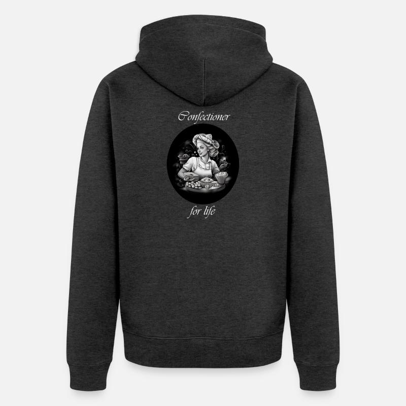 Confiseur pour la vie blanc - Veste à capuche bio Premium Unisexe - anthracite chiné