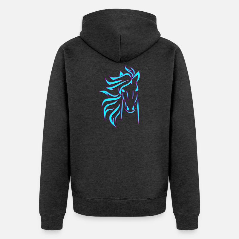 Cheval bleu - Veste à capuche bio Premium Unisexe - anthracite chiné