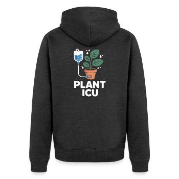 Plant Icu Plant Rescuer Pfnaze - Unisex Premium Organic Zip Hoodie - heather anthracite - Back - Nico (187cm)