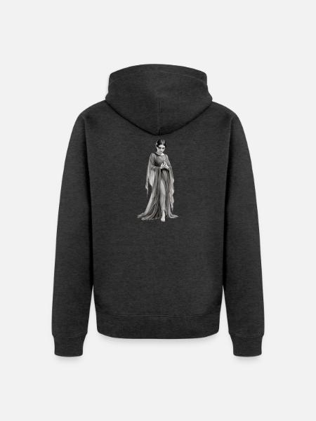 tödlicher Blick - Unisex Premium Bio Zip Hoodie - Anthrazit meliert
