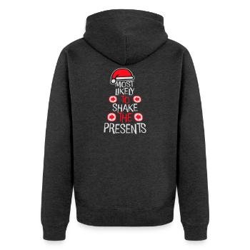 Le plus susceptible de secouer les cadeaux Noël Fun - Veste à capuche bio Premium Unisexe - anthracite chiné - Dos - Nico (187cm)