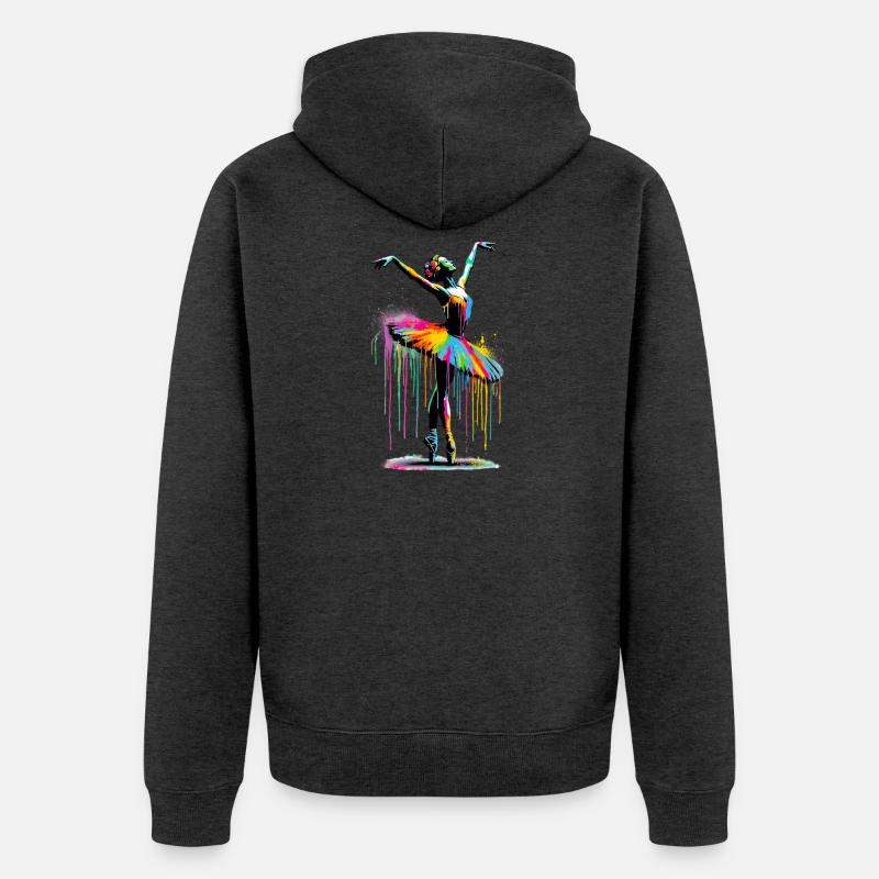 Danseuse de ballet avec tutu - Veste à capuche bio Premium Unisexe - anthracite chiné