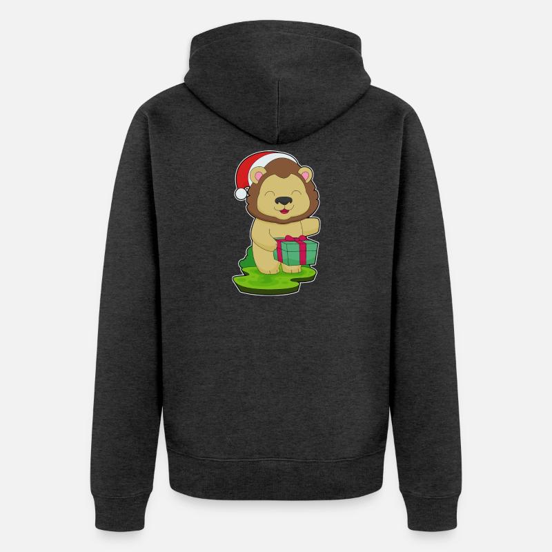 Forfait Noël Lion - Veste à capuche bio Premium Unisexe - anthracite chiné