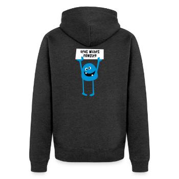 Opa Monster wild Demo Comic coole lustige Sprüche - Unisex Premium Bio Zip Hoodie - Anthrazit meliert - Hinten - Nico (187cm)