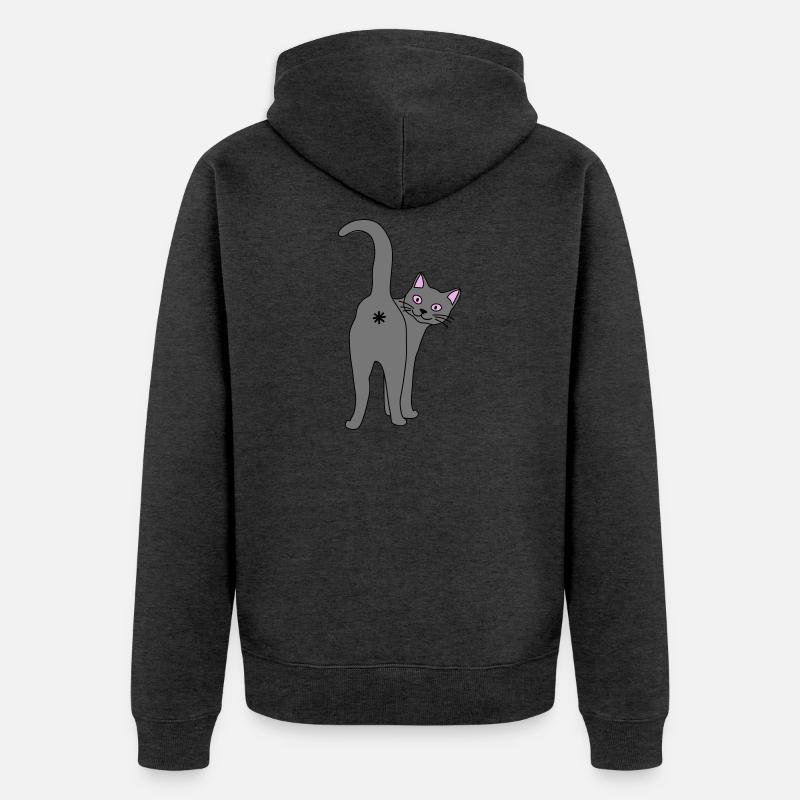 Méchant chat - Veste à capuche bio Premium Unisexe - anthracite chiné