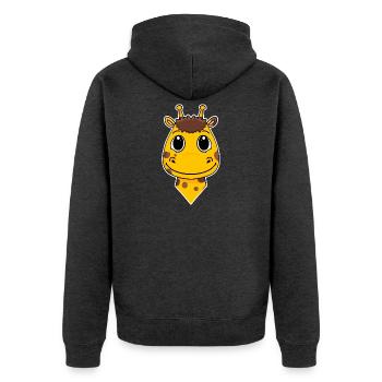 Giraffe Head - Unisex Premium Organic Zip Hoodie - heather anthracite - Back - Nico (187cm)