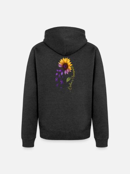 Crohns-Bewusstsein – IBD-Kämpfer Crohns-Krieger - Unisex Premium Bio Zip Hoodie - Anthrazit meliert