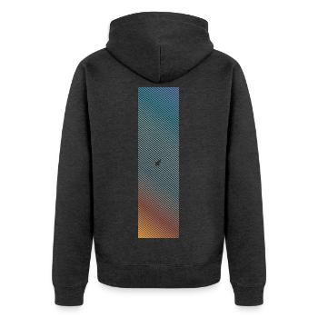 ASCENT - Unisex Premium Bio Zip Hoodie - Anthrazit meliert - Hinten - Nico (187cm)