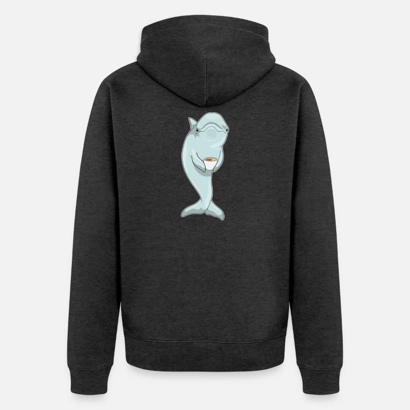 Café Dolphin - Veste à capuche bio Premium Unisexe - anthracite chiné