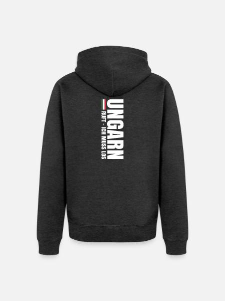Auswandern nach Ungarn - Unisex Premium Bio Zip Hoodie - Anthrazit meliert