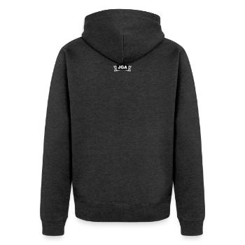Bachelor Party Emblem / Logo - Unisex Premium Organic Zip Hoodie - heather anthracite - Back - Nico (187cm)