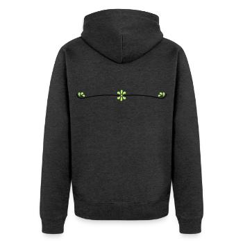 Vigne fleurie - Veste à capuche bio Premium Unisexe - anthracite chiné - Dos - Nico (187cm)