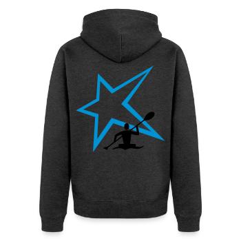 Canoe Stern - Unisex Premium Organic Zip Hoodie - heather anthracite - Back - Nico (187cm)