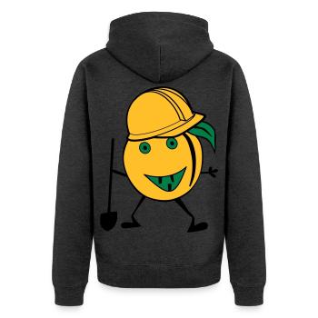 travailleur de la construction d'orange - Veste à capuche bio Premium Unisexe - anthracite chiné - Dos - Nico (187cm)