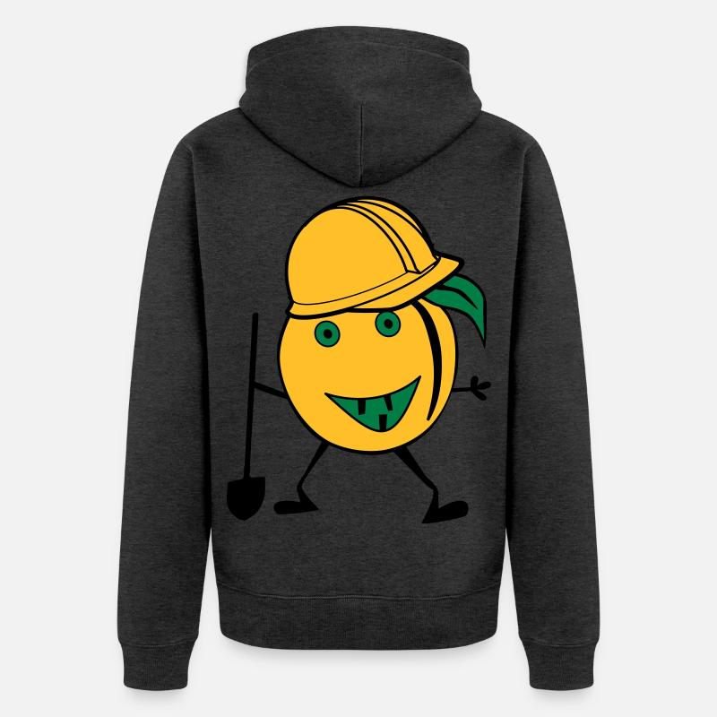 travailleur de la construction d'orange - Veste à capuche bio Premium Unisexe - anthracite chiné