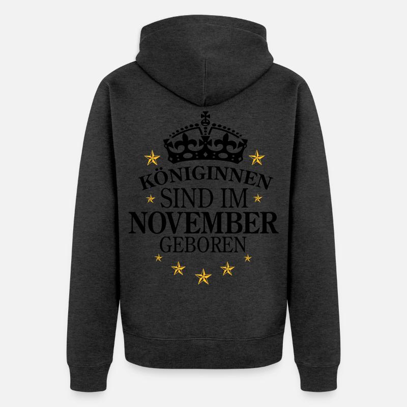 Königinnen November - Unisex Premium Bio Zip Hoodie - Anthrazit meliert
