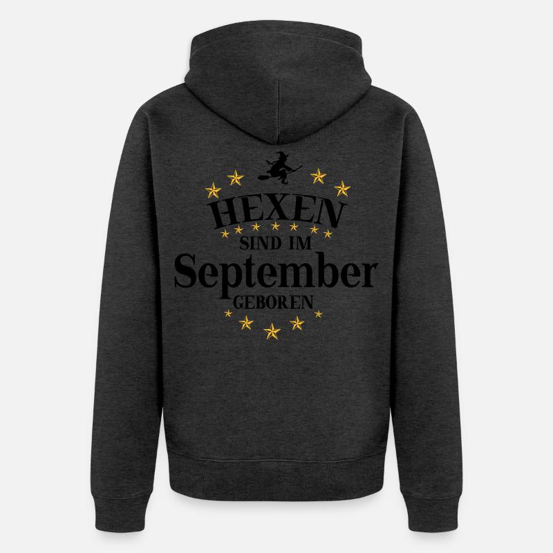 Hexen September - Unisex Premium Bio Zip Hoodie - Anthrazit meliert