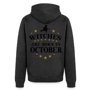 Sorcières Oktober - Veste à capuche bio Premium Unisexe - anthracite chiné - Dos - Nico (187cm)