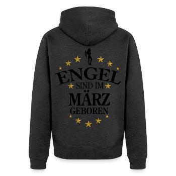 Ange de mars - Veste à capuche bio Premium Unisexe - anthracite chiné - Dos - Nico (187cm)