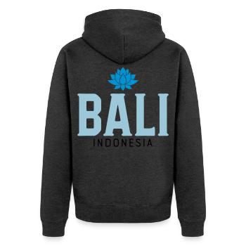 Bali - Unisex Premium Organic Zip Hoodie - heather anthracite - Back - Nico (187cm)