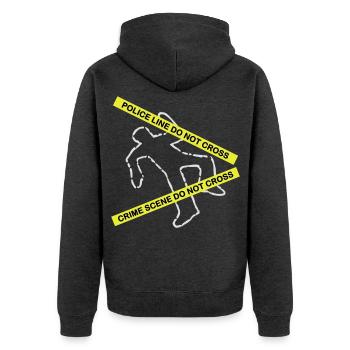 Crime scene set - Unisex Premium Organic Zip Hoodie - heather anthracite - Back - Nico (187cm)