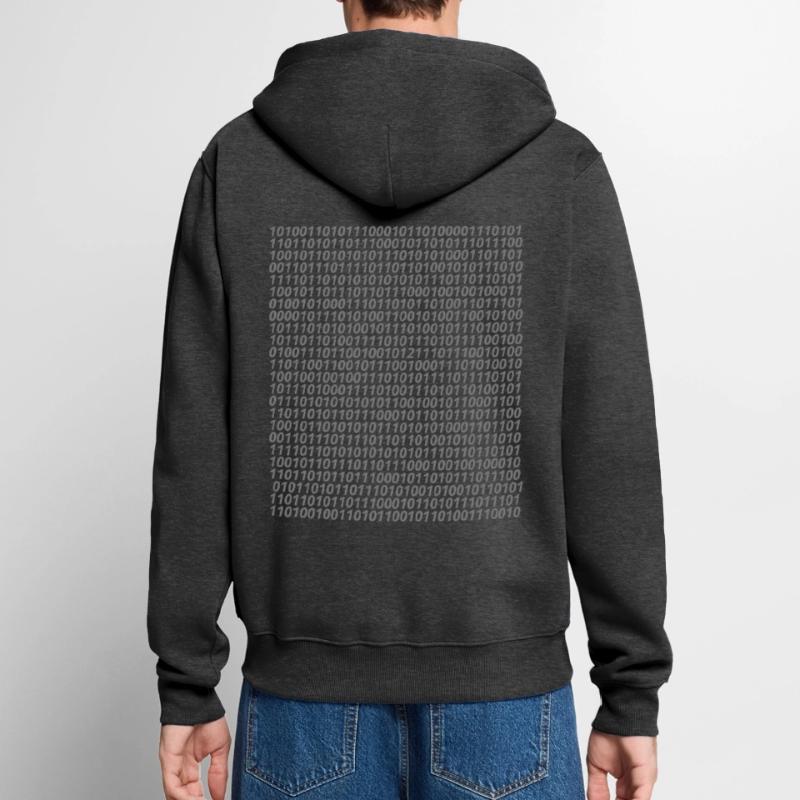 Binary code logo Unisex Premium Organic Zip Hoodie