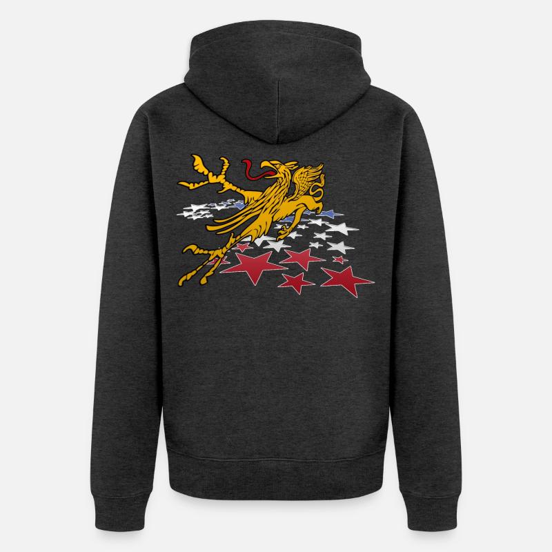 Rostocker Greif 3D - Veste à capuche bio Premium Unisexe - anthracite chiné