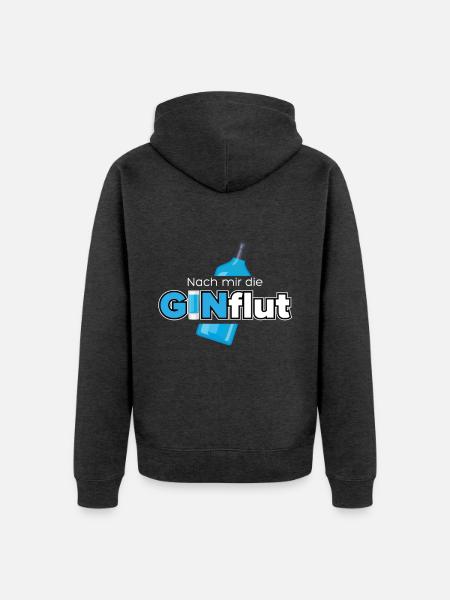 Nach mir die GINflut - Unisex Premium Bio Zip Hoodie - Anthrazit meliert