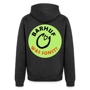 Barefoot Statement Hooves Horse - Unisex Premium Organic Zip Hoodie - heather anthracite - Back - Nico (187cm)